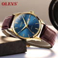 OLEVS, nuevo reloj de pulsera de cuarzo de cuero PU para hombre, reloj clásico y sencillo deportivo para niños, reloj popular con logotipo OEM